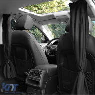 Car Curtains Cab Partition Sun Protection Black 2 Pieces