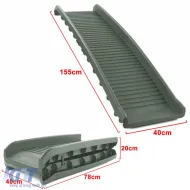 Car Dog Ramp Entry Aid Anti-Slip Foldable Olive Green 155x40cm up to 90Kg-image-6278561