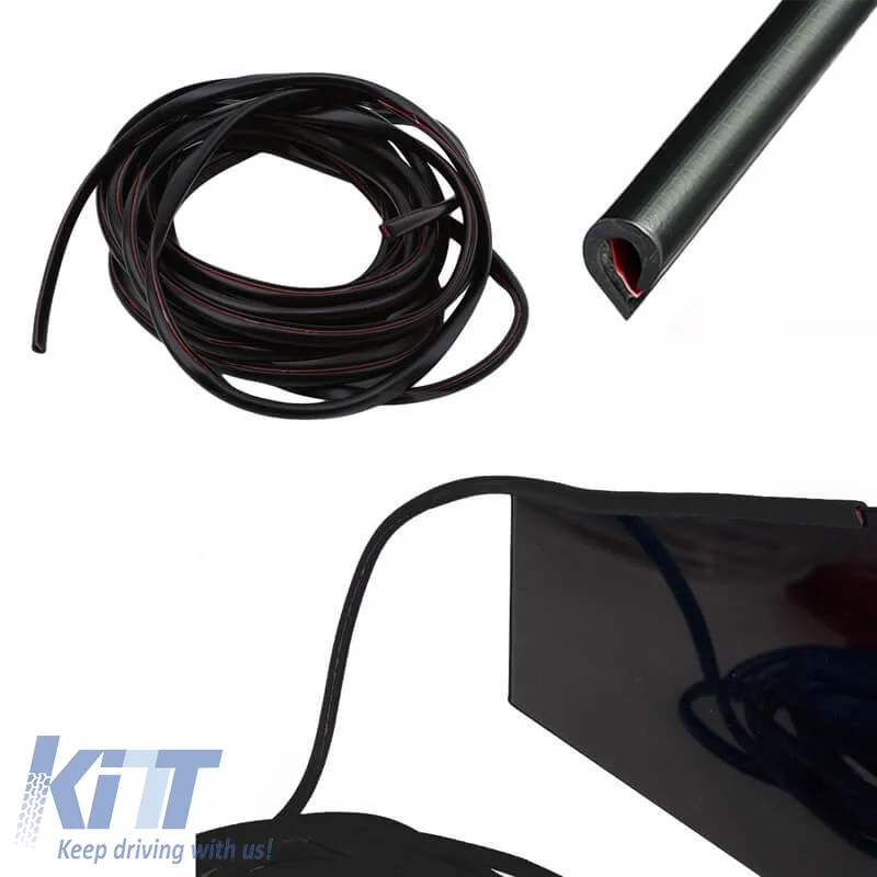 Car Door Trim Protector Black Sink With Double Sided Tape 5mm x 5mm x 15 Meters