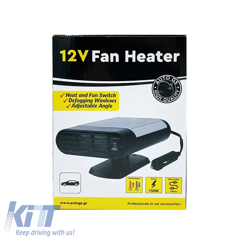 Car Heater / Defroster Plug In Lighter 12 Volt 150 Watt Black/Grey Color 15273