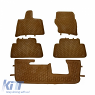 Car Mats 3D from Rubber suitable for Audi Q7 4L 06-15 7 Seats ''Star Diamond'' 5 Pcs Beige