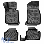 Car Mats 3D From Rubber TPE Suitable for BMW Series 1 E87/E88 2004-2012 / F20/F21 2011-19 / F22 / F23 2013 - Rizline 4 Pcs Black
