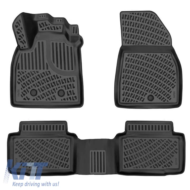 Car Mats 3D from Rubber TPE suitable for Dacia Duster 2WD 2024 - Eco G & E-Tech Full Hybrid Rizline 4 Pcs Black