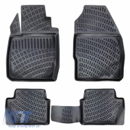 Car Mats 3D From Rubber TPE Suitable for Ford Fiesta 02-08 Rizline 4 Pcs Black