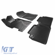 Car Mats 3D From Rubber TPE Suitable for Honda Civic Sedan 2000-2005 Rizline 4 Pcs Black