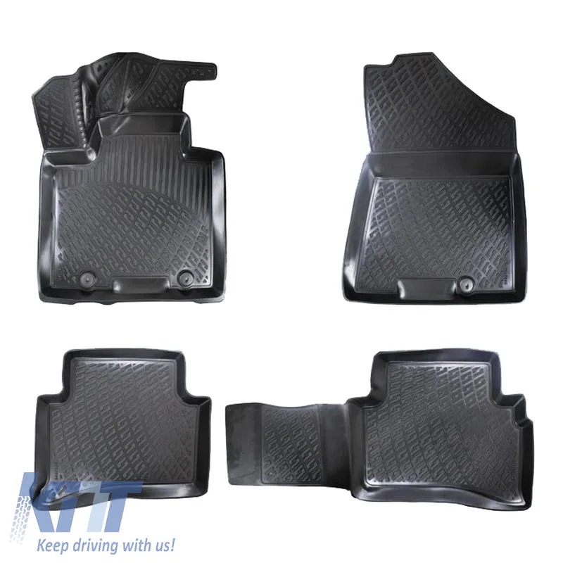 Car Mats 3D From Rubber TPE Suitable for Kia Sportage 2016-RL113320/ Hyundai Tucson 2015-2019 Rizline 4 Pcs Black