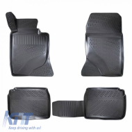 Car Mats 3D From Rubber TPE Suitable for Mercedes E-Class (Multiform) W124/W210/W211/CLS W219 Rizline 4 Pcs Black Without Clips