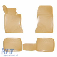 Car Mats 3D From Rubber TPE Suitable for Mercedes E-Class (Multiform) W124/W210/W211/CLS W219 Rizline 4 Pcs Beige Without Clips