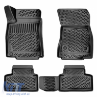 Car Mats 3D From Rubber TPE Suitable for Mercedes GLB X247 2019 - Rizline 4 Pcs Black