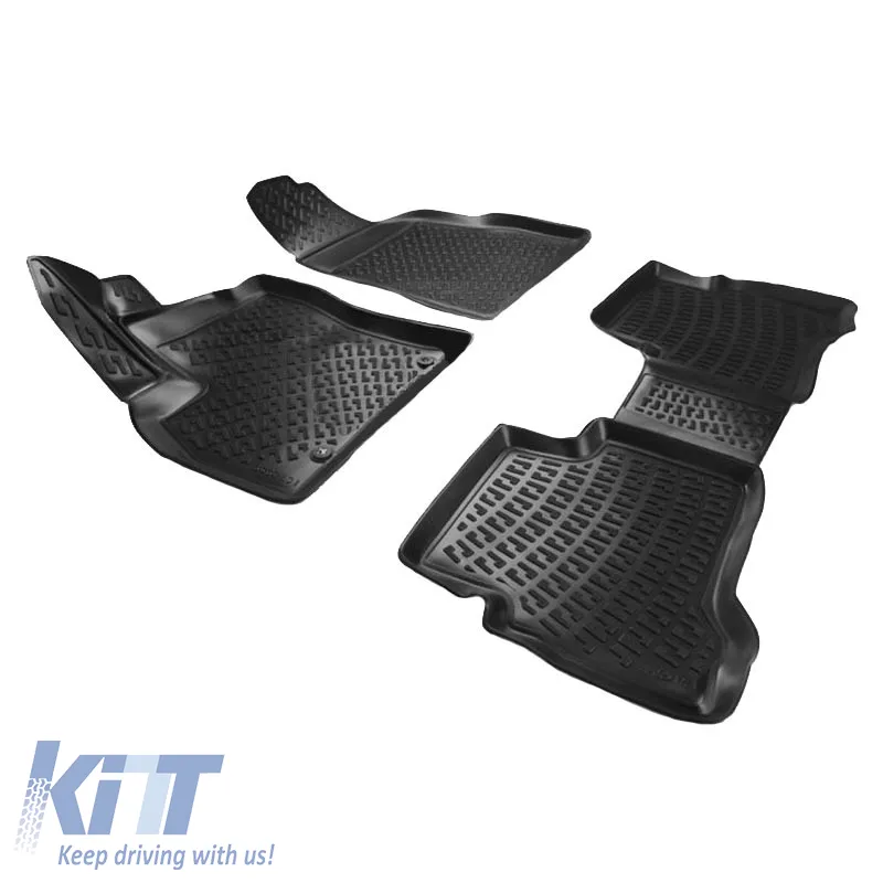 Car Mats 3D From Rubber TPE Suitable for Peugeot Bipper/Fiat Fiorino/Citroen Nemo 2008 - Rizline 4 Pcs Black