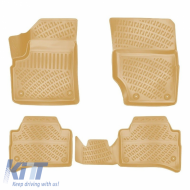 Car Mats 3D From Rubber TPE Suitable for Porsche Cayenne 1 2002-2010 Rizline 4 Pcs Beige