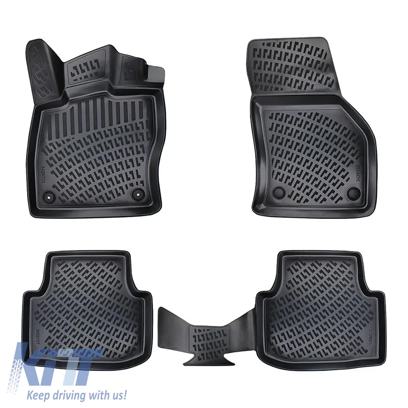 Car Mats 3D From Rubber TPE Suitable for Seat Leon 4 (KL1/KL8) 2020+ Manual / Cupra Formentor 2021+ Rizline 4 Pcs Black