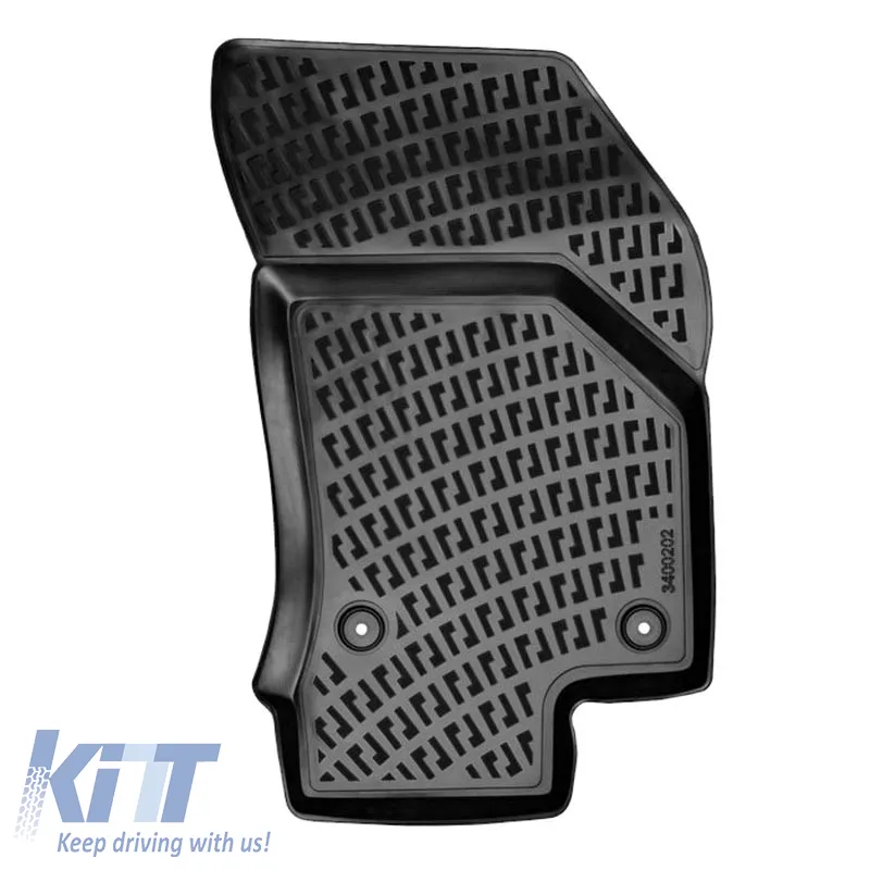 Car Mats 3D From Rubber TPE Suitable for VW Polo ΑW 17+ / Audi A1 18+ / Seat Ibiza KJ 17+ / Arona KJ7 17+ / Skoda Fabia 21+ Rizline 4 Pcs Black