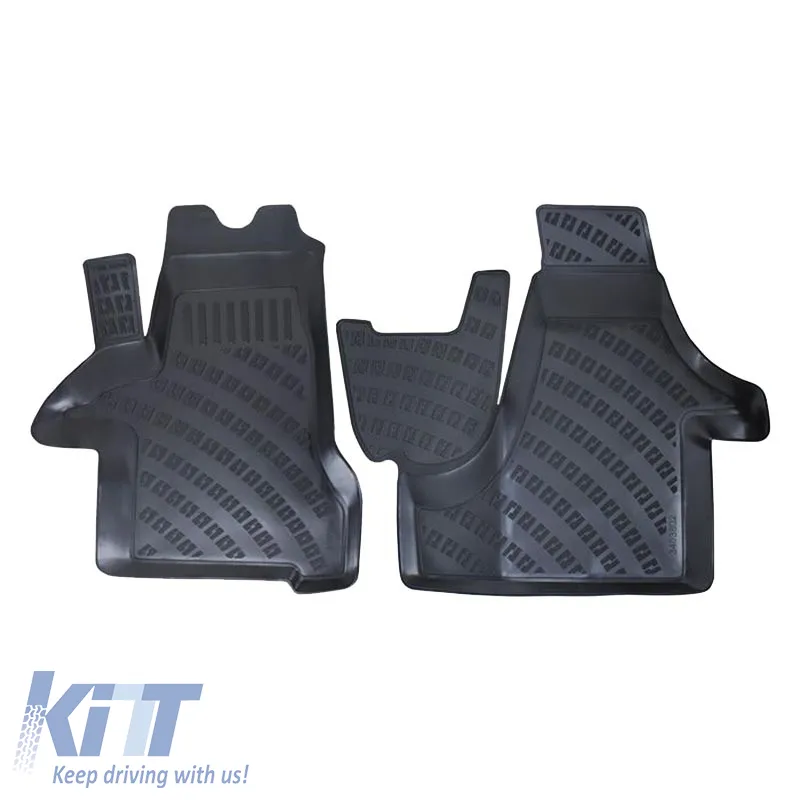 Car Mats 3D from Rubber TPE suitable for VW Transporter T5 2003-2015 / T6 2015- / T7 Rizline 2 Pcs Black