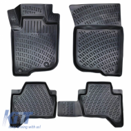 Car Mats 3D From Rubber TPE Suitable for Mitsubishi L200 2019 - Rizline 4 Pcs Black