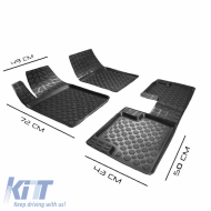 Car Mats 3D from Rubber TPE Universal Black Rizline 4 Pcs