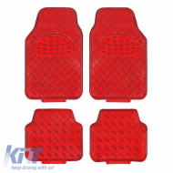 Car Mats Universal Aluminium Red 4 Pcs