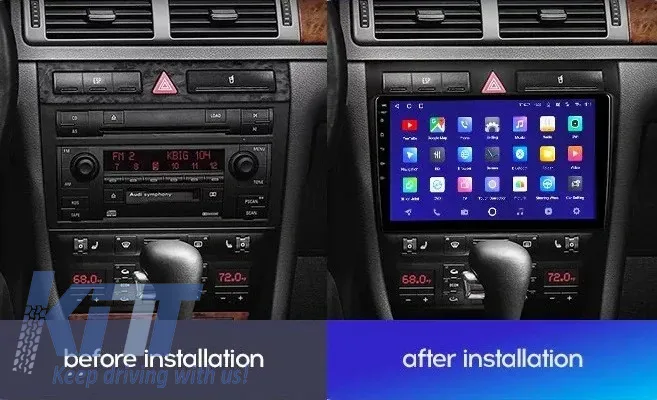 Car Navigation with AI Assistance Teyes CC4 PRO suitable for Audi A6 C5 1997-2004 8+128GB 9.5 QLED, Android 13, 5G, 7.1 DSP, CarPlay