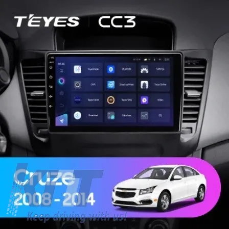 Car Navigation with AI Assistance Teyes CC4 PRO suitable for Chevrolet Cruze J300 2008-2016 8+128GB 9.5 QLED, Android 13, 5G, 7.1 DSP, CarPlay
