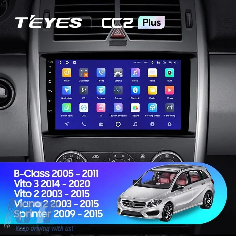 Car Navigation with AI Assistance Teyes CC4 PRO suitable for Mercedes-Benz Sprinter 2006-2018 8+128GB 9.5 QLED, Android 13, 5G, 7.1 DSP, CarPlay
