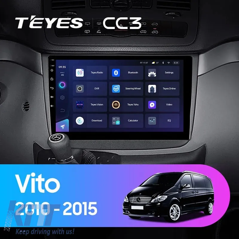 Car Navigation with AI Assistance Teyes CC4 PRO suitable for Mercedes-Benz Vito 2 2003-2015 8+128GB 10.36 QLED, Android 13, 5G, 7.1 DSP, CarPlay