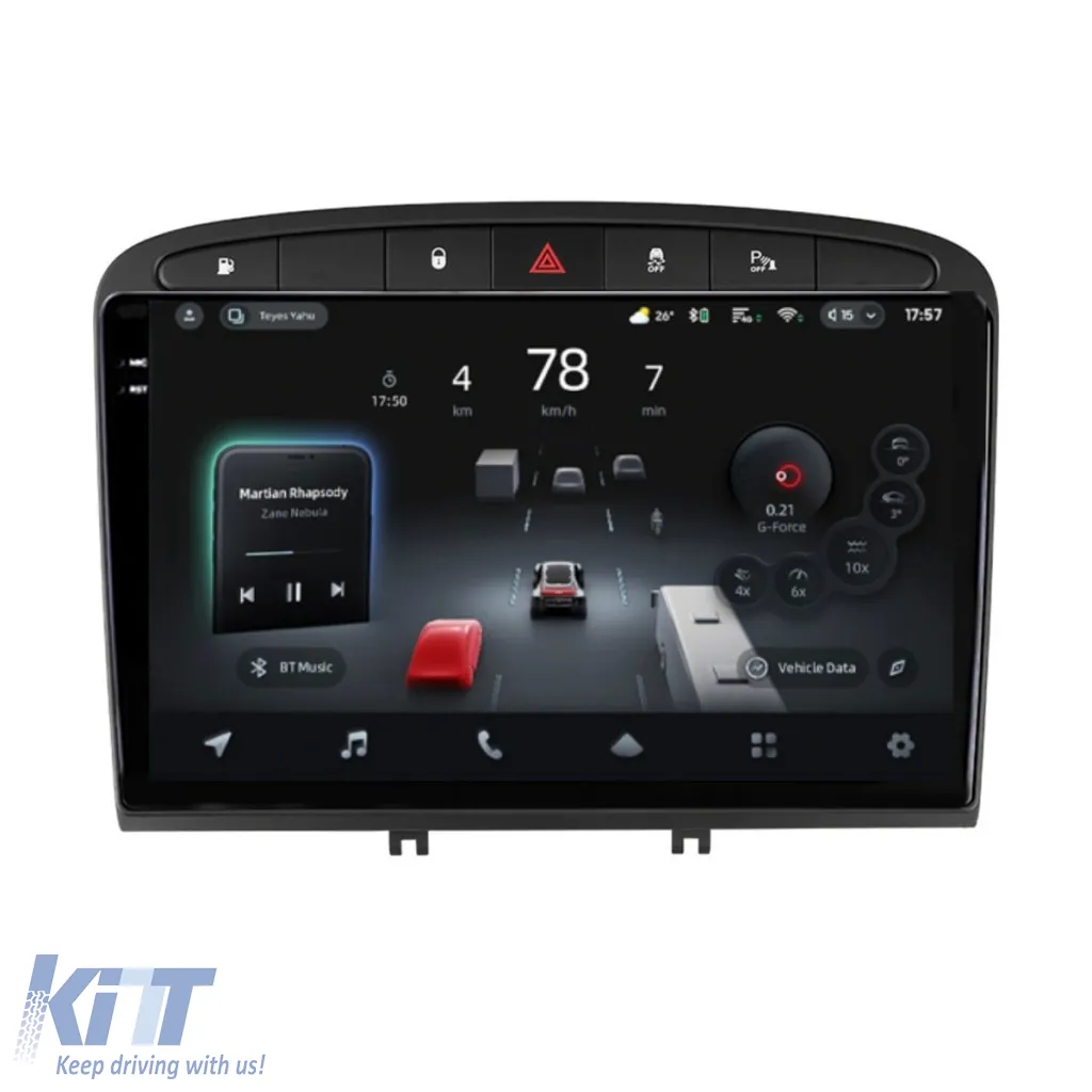 Car Navigation with AI Assistance Teyes CC4 PRO suitable for Peugeot 308 2007-2015 8+128GB 9.5 QLED, Android 13, 5G, 7.1 DSP, CarPlay
