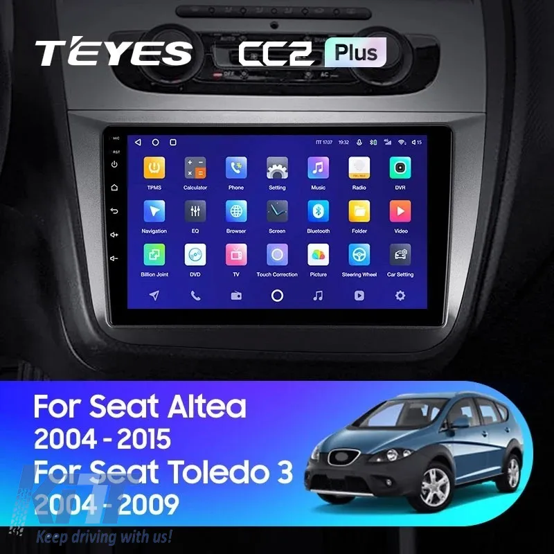 Car Navigation with AI Assistance Teyes CC4 PRO suitable for Seat Altea 5P 2004-2015 8+128GB 9.5 QLED, Android 13, 5G, 7.1 DSP, CarPlay