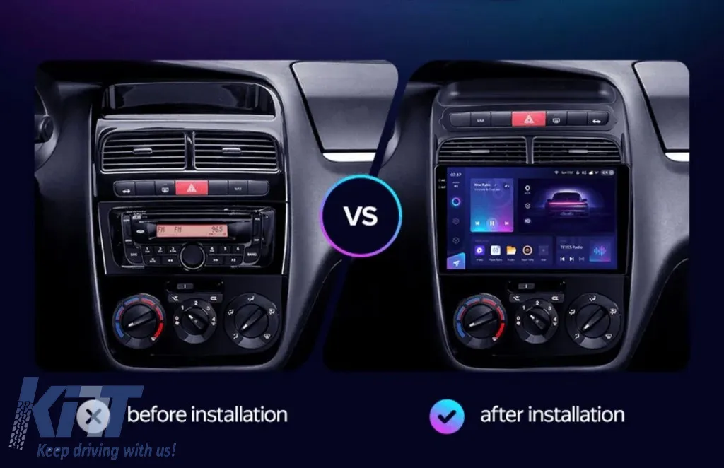 Car Navigation with AI Assistance Teyes CC4 PRO suitable for Fiat Linea 2006-2012 8+128GB 9.5 QLED, Android 13, 5G, 7.1 DSP, CarPlay