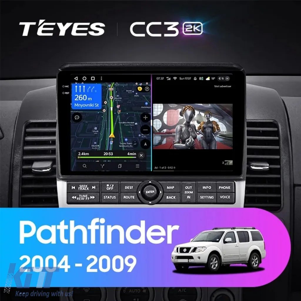 Car Navigation with AI Assistance Teyes CC4 PRO suitable for Nissan Pathfinder 2005-2012 8+128GB 9.5 QLED, Android 13, 5G, 7.1 DSP, CarPlay