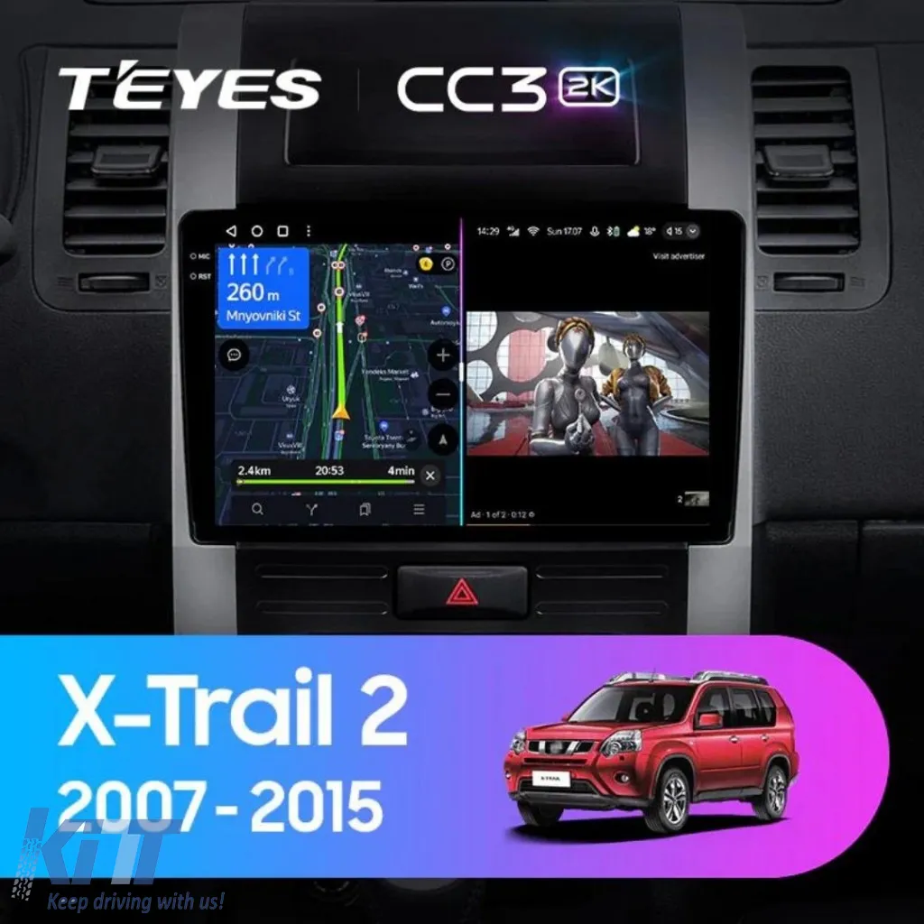 Car Navigation with AI Assistance Teyes CC4 PRO suitable for Nissan X Trail 2 T31 2008-2013 8+128GB 10.36 QLED, Android 13, 5G, 7.1 DSP, CarPlay