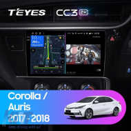 Car Navigation with AI Assistance Teyes CC4 PRO suitable for Toyota Corolla 11 2017-2018 8+128GB 10.36 QLED, Android 13, 5G, 7.1 DSP, CarPlay