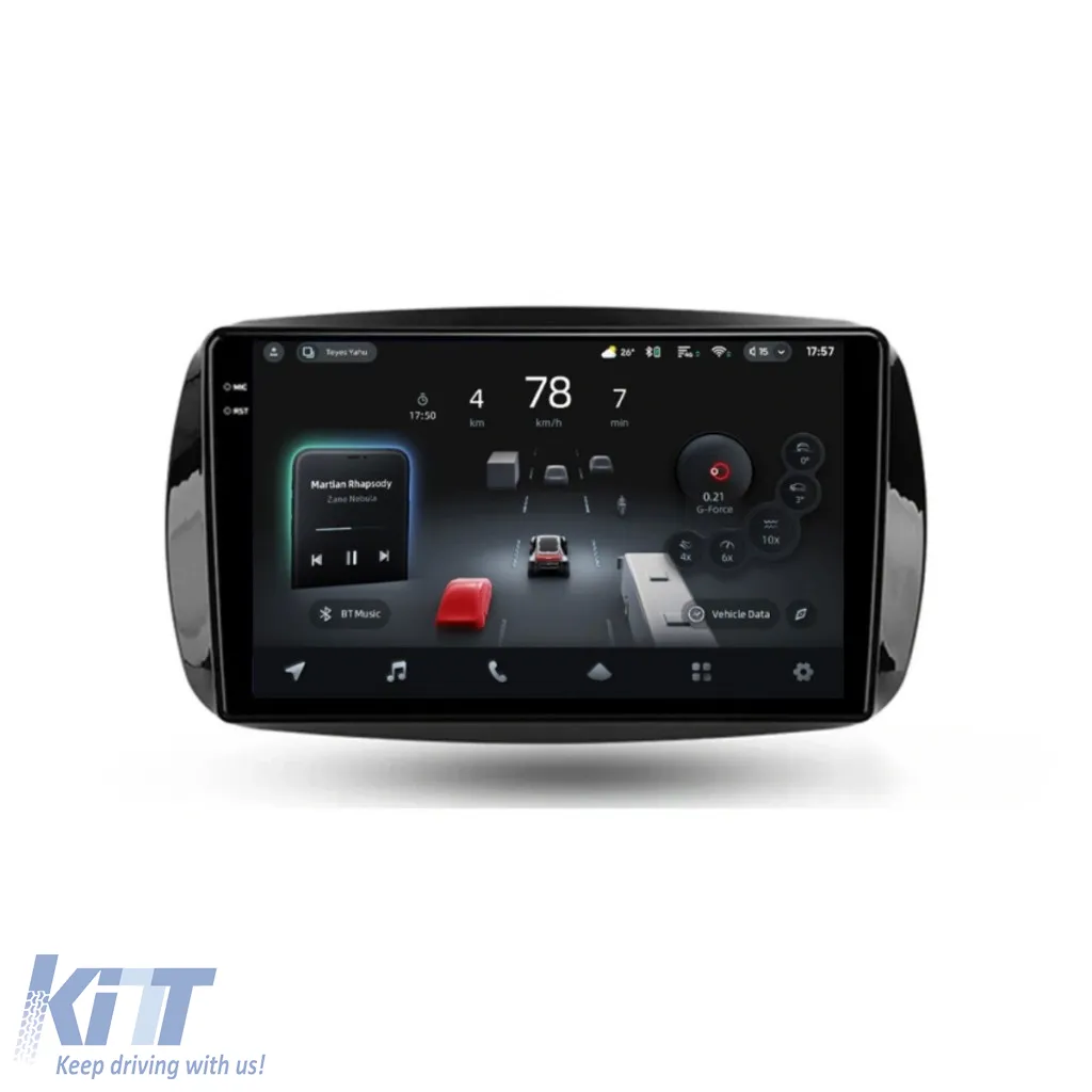 Car Navigation with AI Assistance Teyes CC4 PRO suitable for Mercedes-Benz Fortwo 2014-2023 8+128GB 9.5 QLED, Android 13, 5G, 7.1 DSP, CarPlay