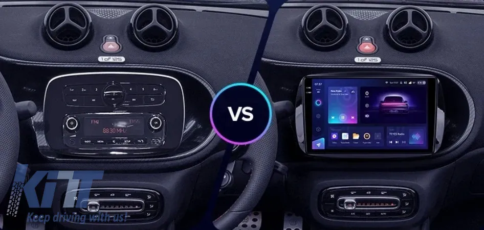 Car Navigation with AI Assistance Teyes CC4 PRO suitable for Mercedes-Benz Fortwo 2014-2023 8+128GB 9.5 QLED, Android 13, 5G, 7.1 DSP, CarPlay