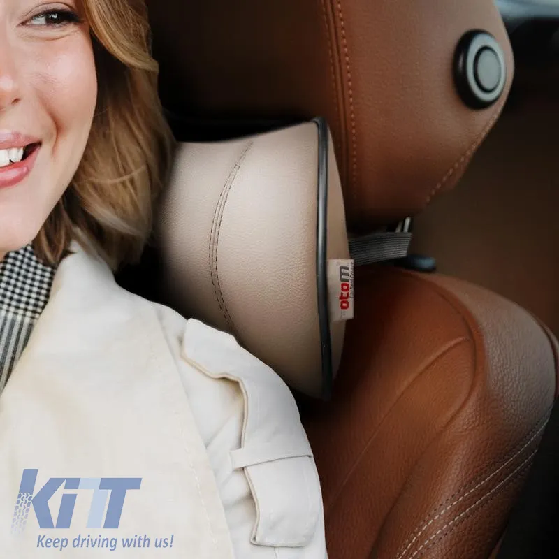 Car Neck Pillow Pad Beige Leather Otom NPW-104 1 Piece