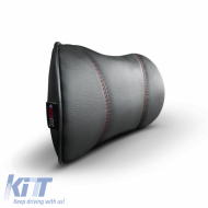 Car Neck Pillow Pad Black With Red Stitch Leather Otom NPW-102 1 Piece