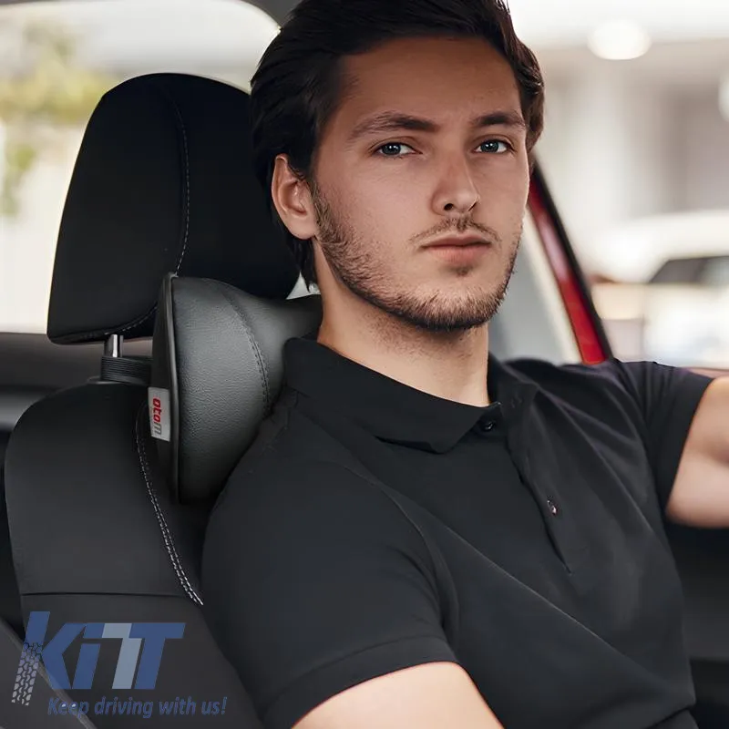 Car Neck Pillow Pad Black With Smoke Stitch Leather Otom NPW-101 1 Piece
