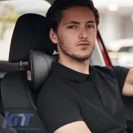 Car Neck Pillow Pad Black With Smoke Stitch Leather Otom NPW-101 1 Piece-image-6312419