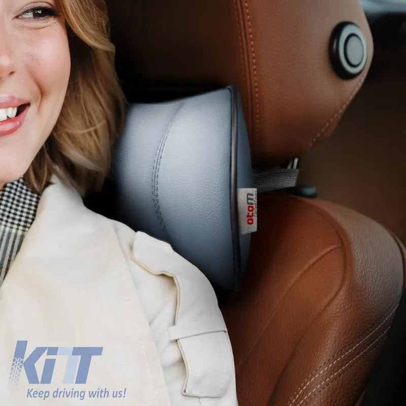 Car Neck Pillow Pad Dark Grey Leather Otom NPW-103 1 Piece