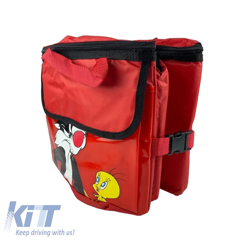 Car Organizer Bag Foldable With Zip Looney Tunes Sylvester & Tweety 30x39x24cm Red Color