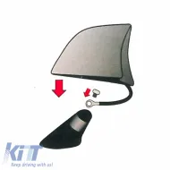 Car Roof Antenna suitable for Golf Type Carbon Shark with Connection Cable and Normal Function 17cm-image-6306383