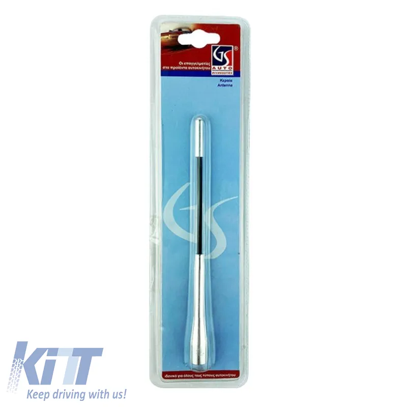 Car Roof Antenna Universal Aluminium Large 18cm Silver With Adapters
