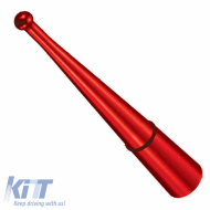 Car Roof Antenna Universal Aluminium Small 9cm Cone Red with Adapters