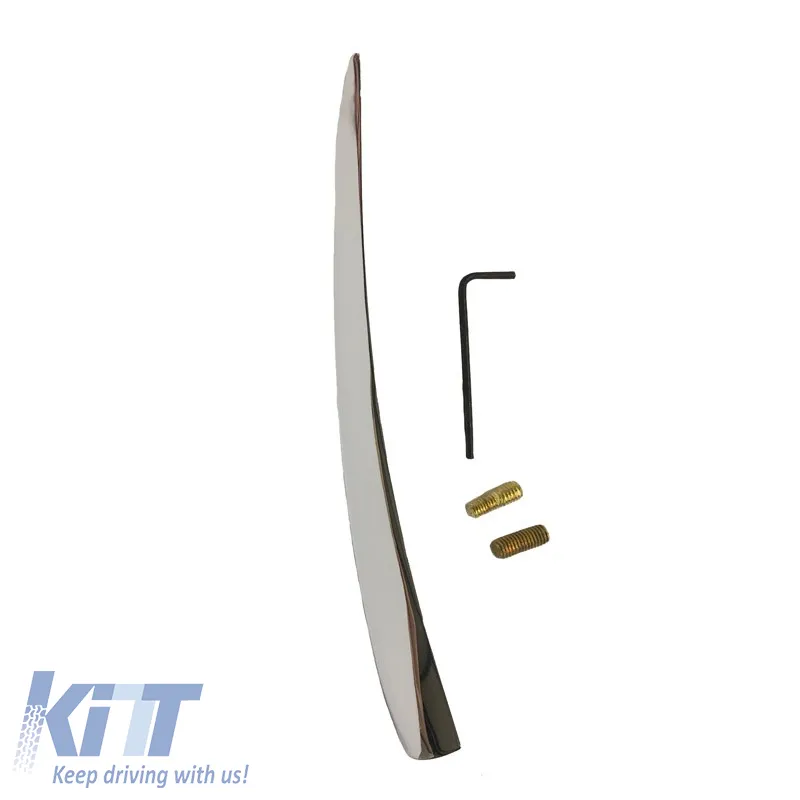 Car Roof Antenna Universal Aluminum Curved Silver 12cm With Adapters