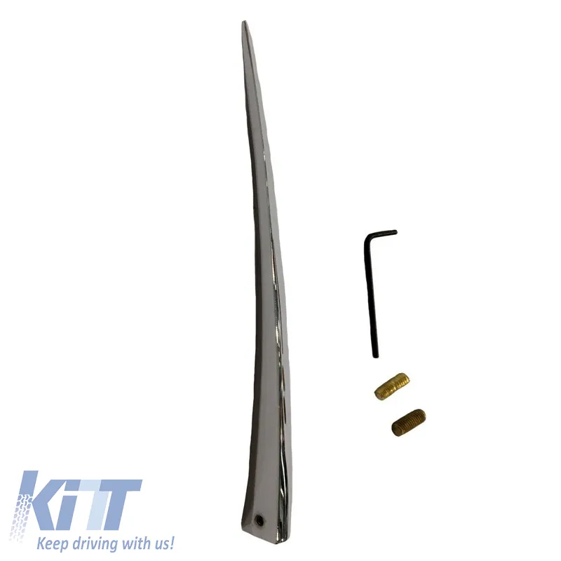 Car Roof Antenna Universal Aluminum Curved Silver 12cm With Adapters