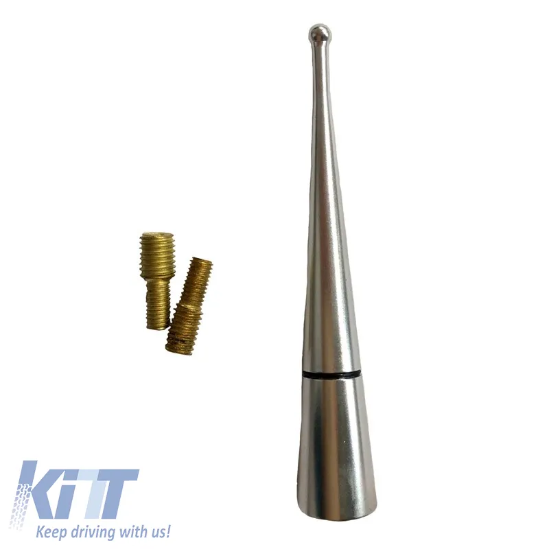 Car Roof Antenna Universal Small 9cm Cone Silver With Adapters