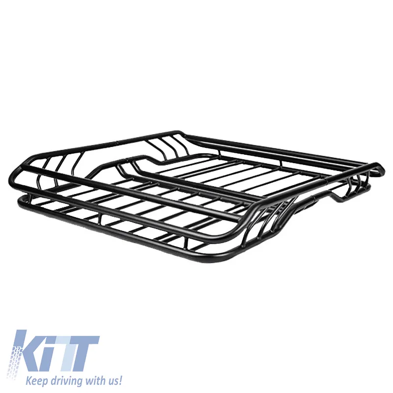 Car Roof Rack (Basket) Metal Universal Double Black 127x96cm 28825