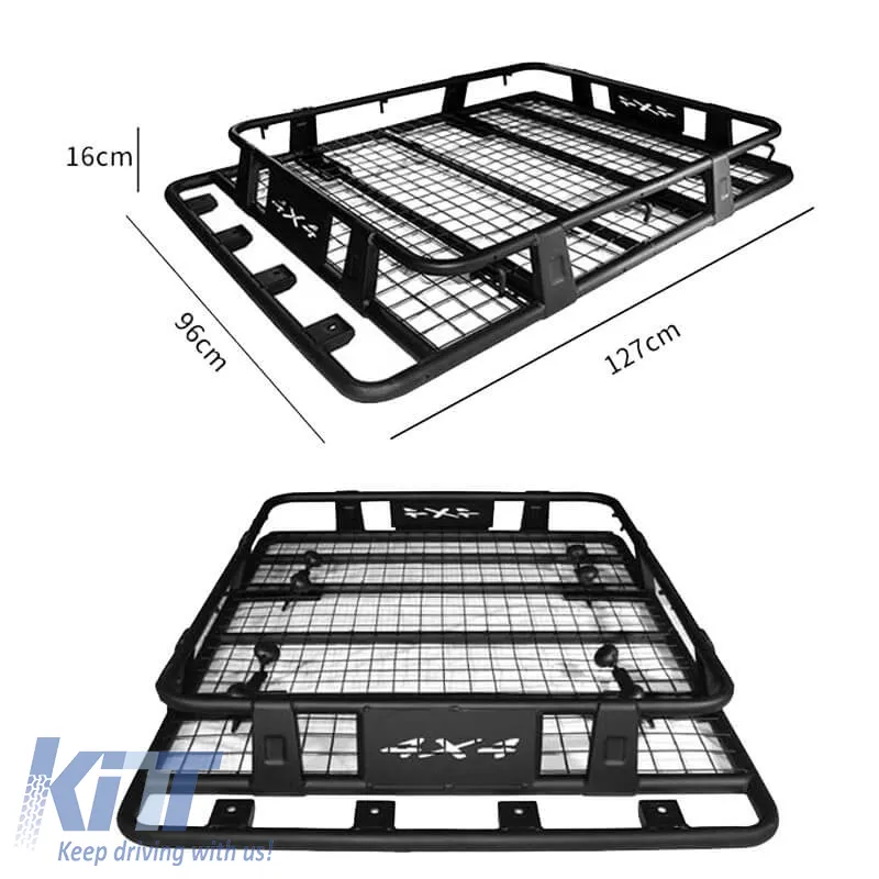 Car Roof Rack Metal Black Safari 127x96cm 28826
