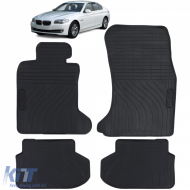 image-2-Car Rubber Floor Mats Black Premium Set for 5 Series BMW F10 Sedan F11 Touring