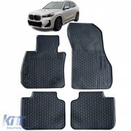 Car Rubber Floor Mats Black Premium Set for BMW X1 U11 from year 2022 - ODFMB6014713