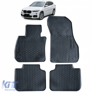 Car Rubber Floor Mats Black Premium Set for BMW X1 F48 15-22 - ODFMB6014936